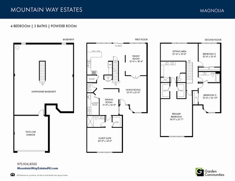 Floor plan for 4 beds, 3.5 baths, 3494 sqft